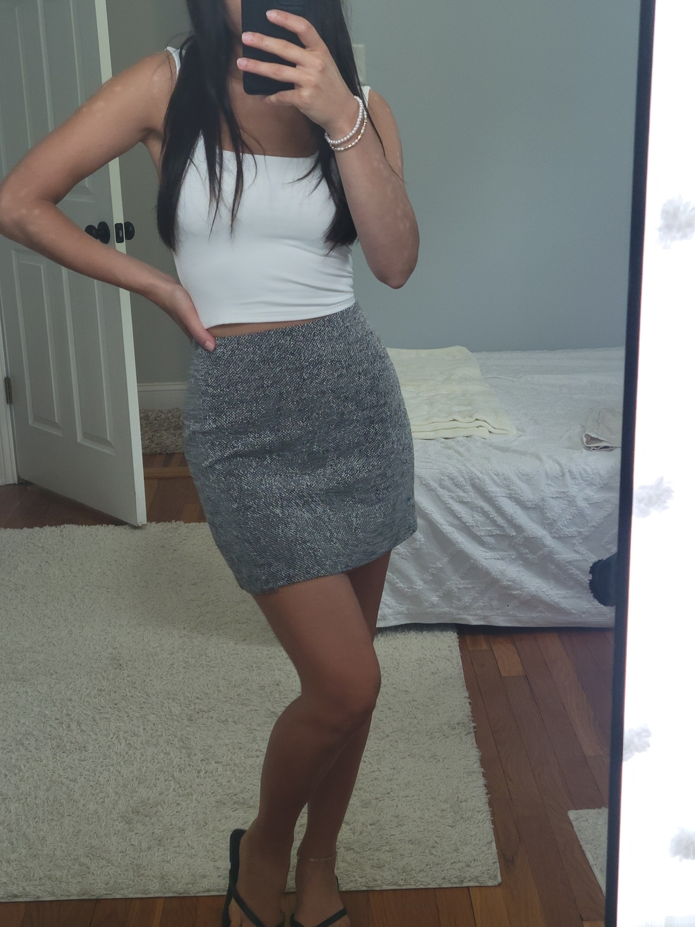 H&M Gray Knit Mini Skirt